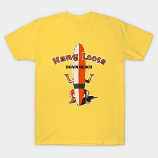 Bondi Beach Surfboard Shaka Man T-Shirt